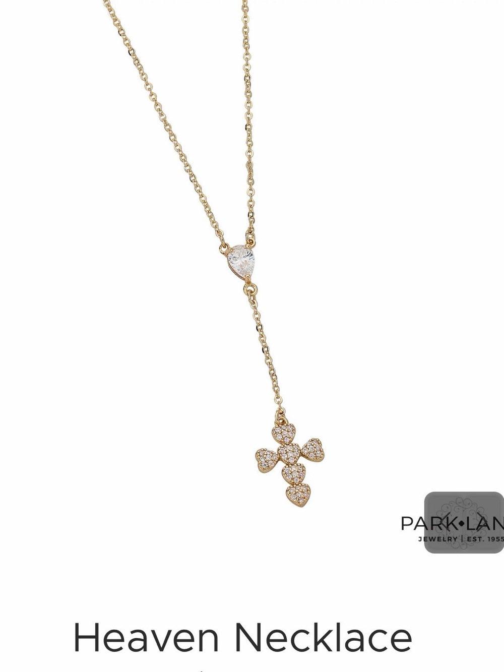 Park Lane Gold Heart Cluster Drop Necklace